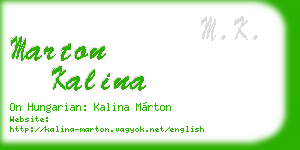 marton kalina business card