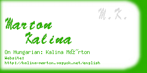 marton kalina business card